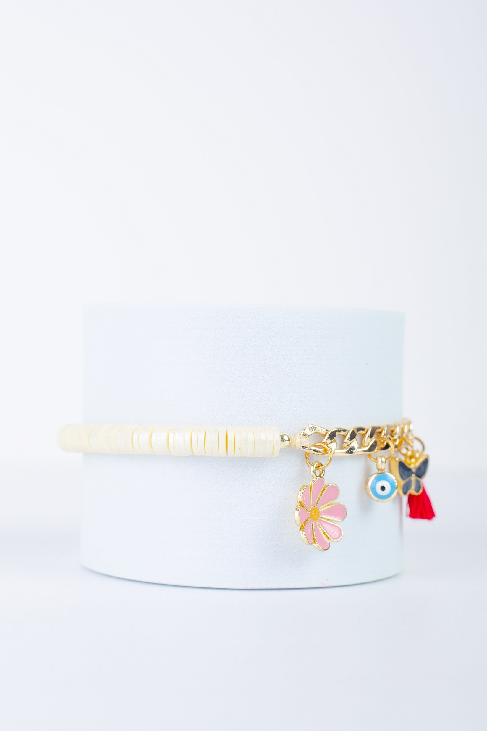 Charm Bracelet in cream yellow