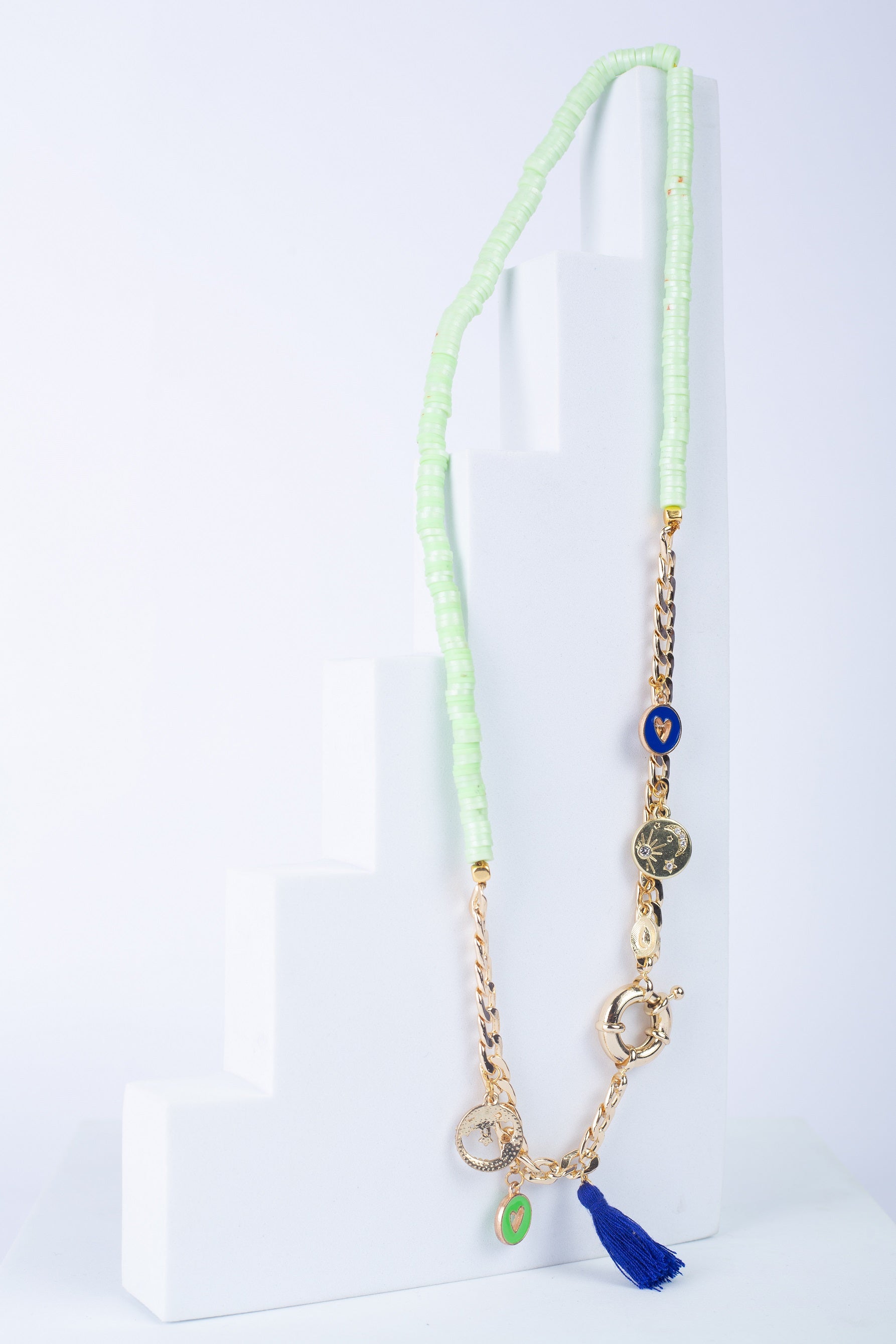 Charm Necklace in lime green