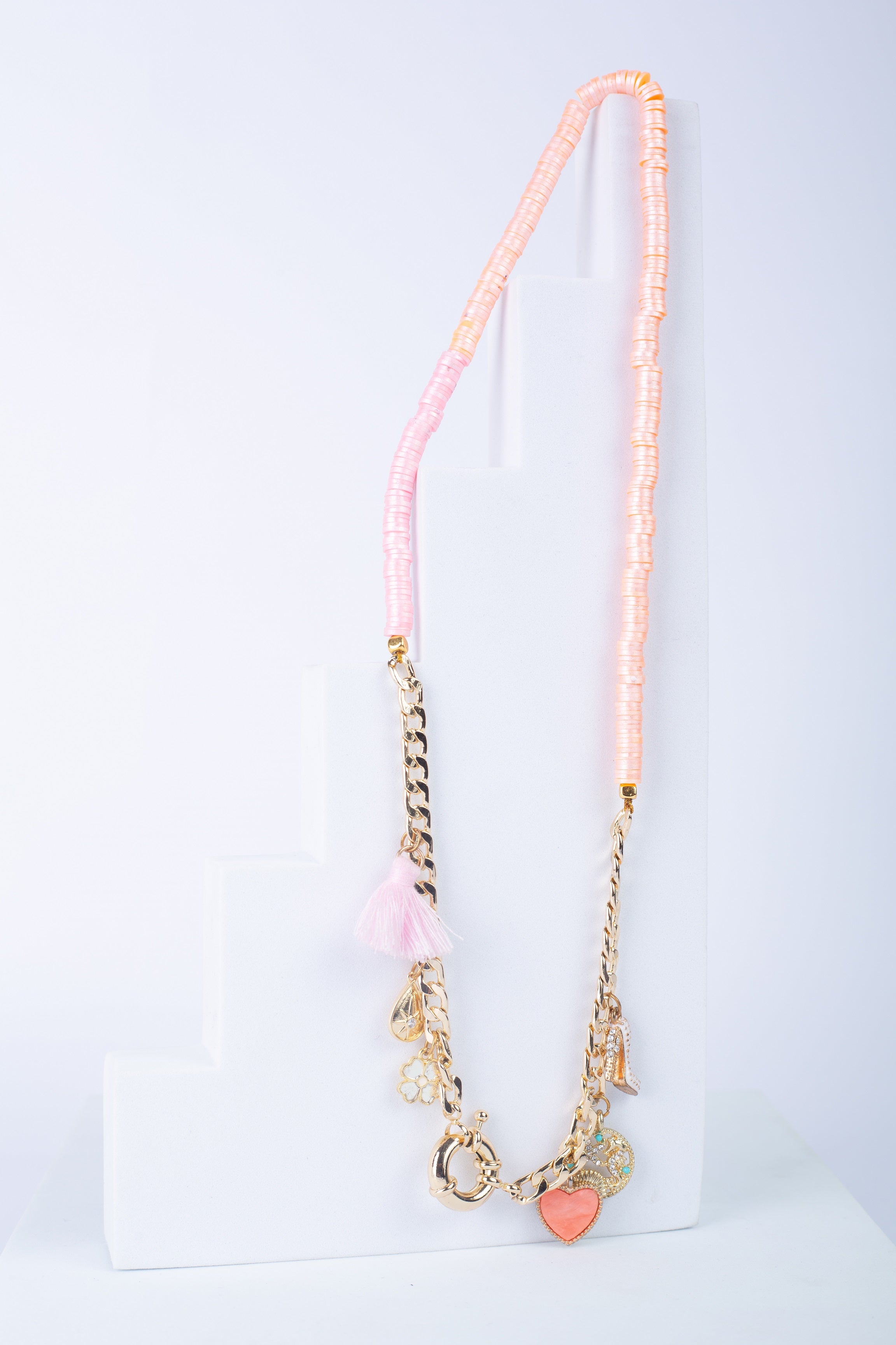 Charm Necklace in Orange