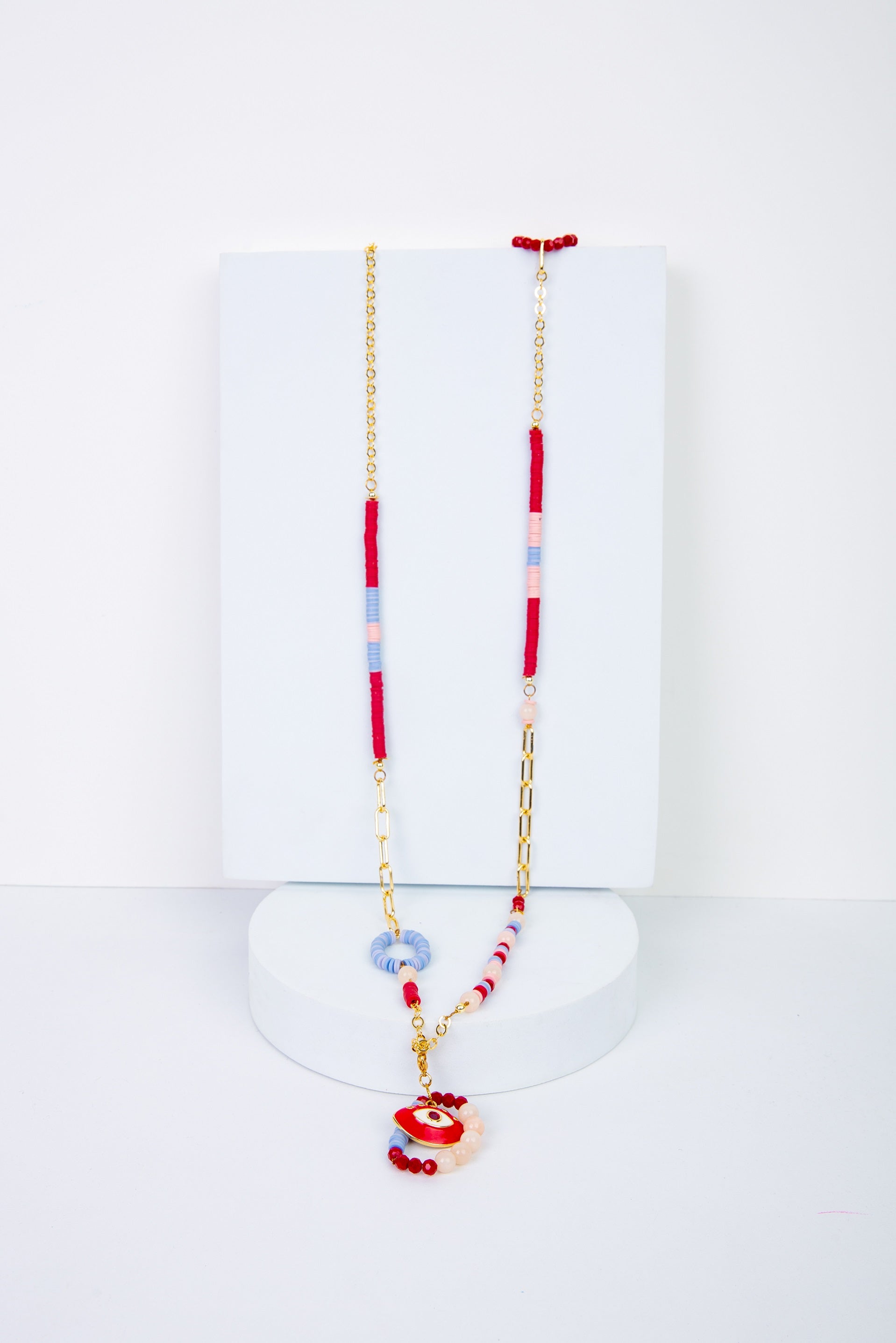 Aura-T Necklace in 
Blue + Simon + Red