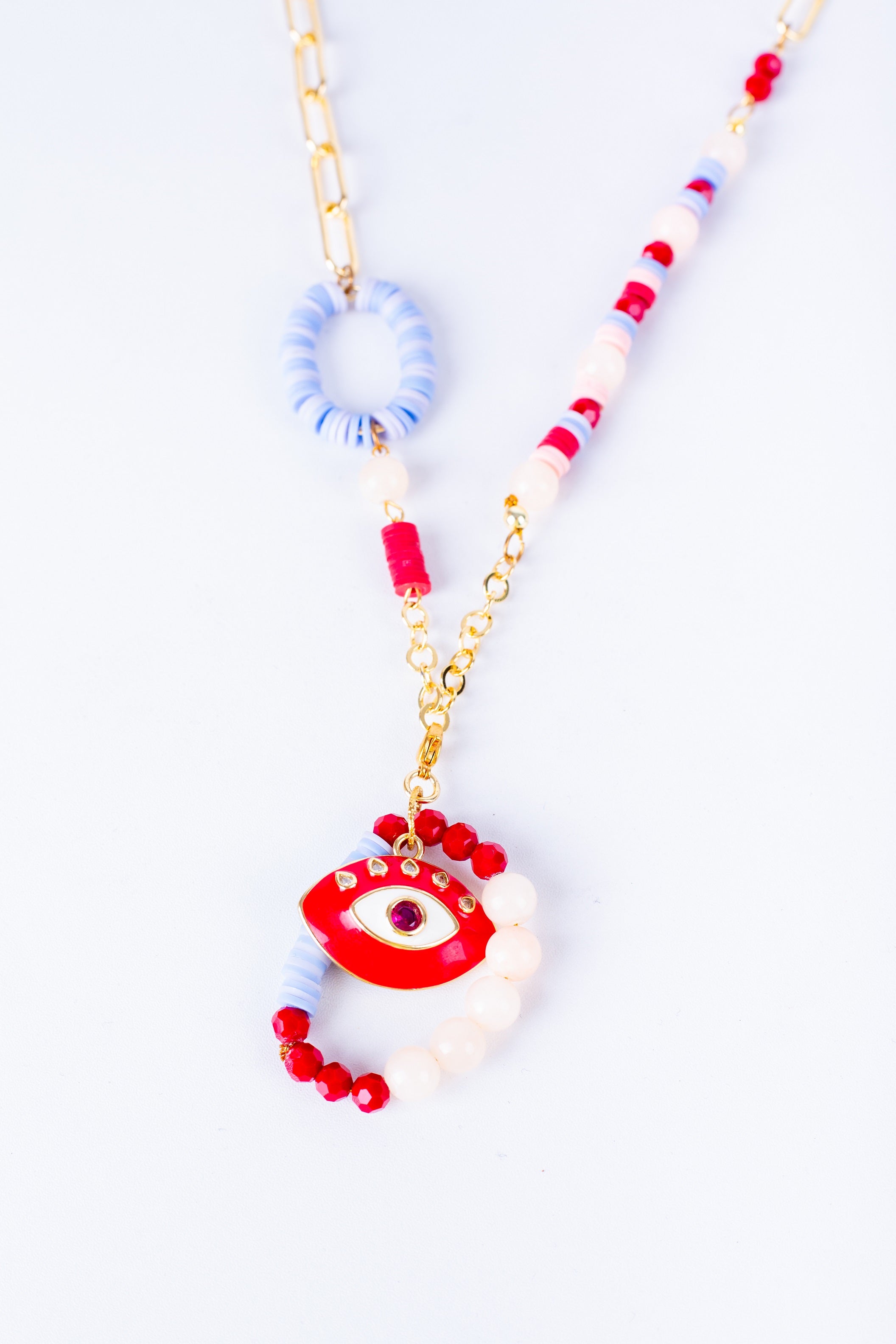 Aura-T Necklace in 
Blue + Simon + Red