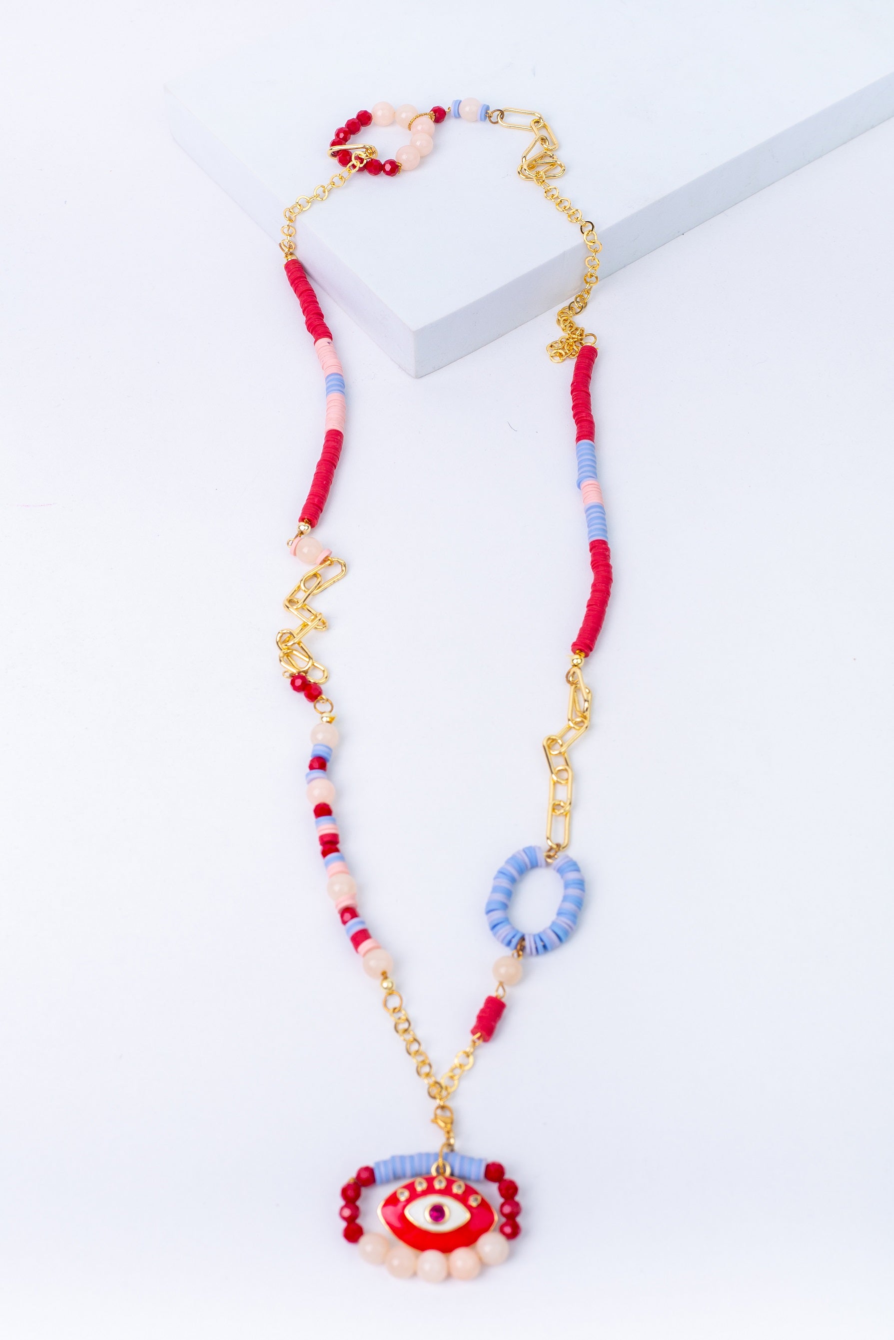 Aura-T Necklace in 
Blue + Simon + Red