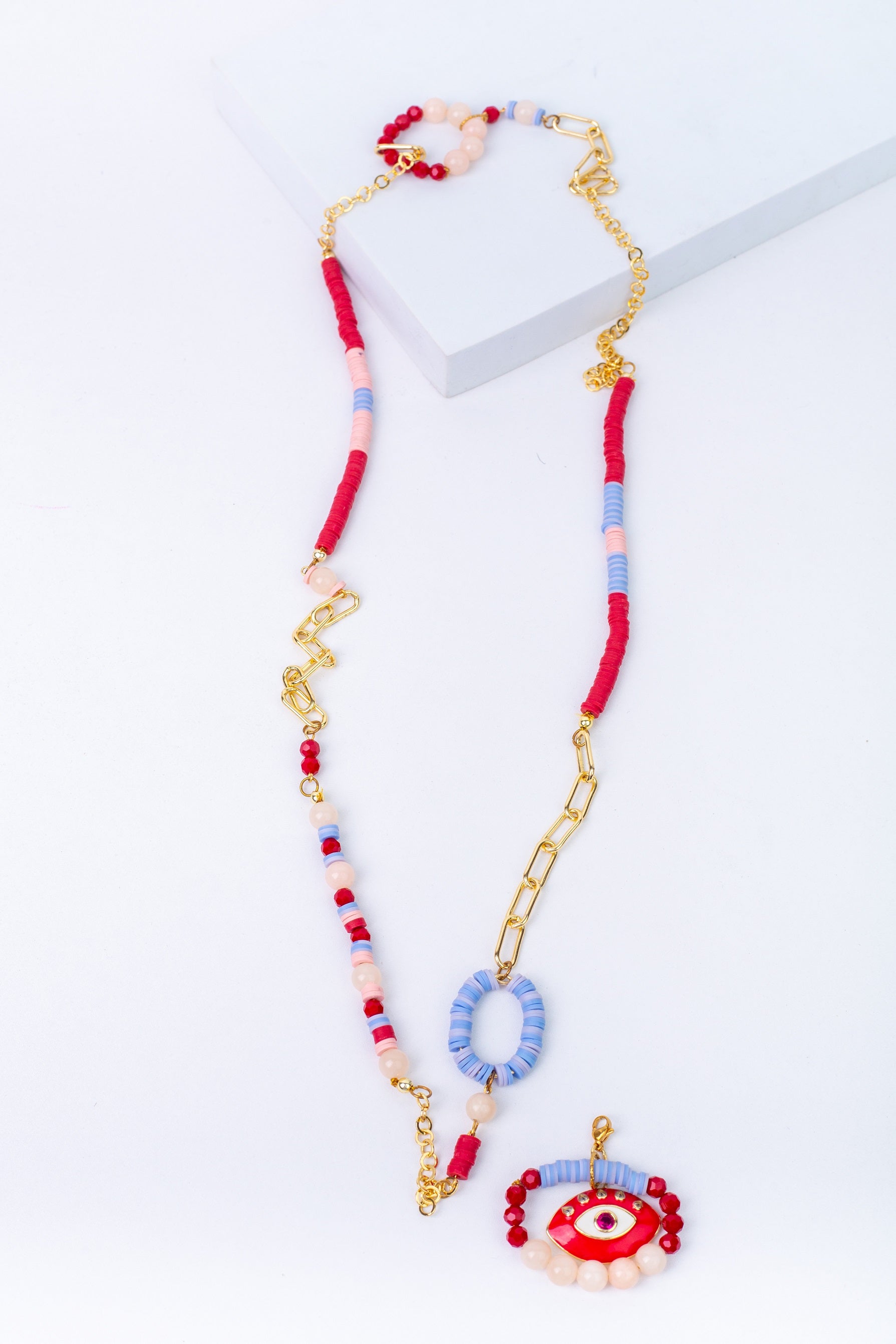 Aura-T Necklace in 
Blue + Simon + Red