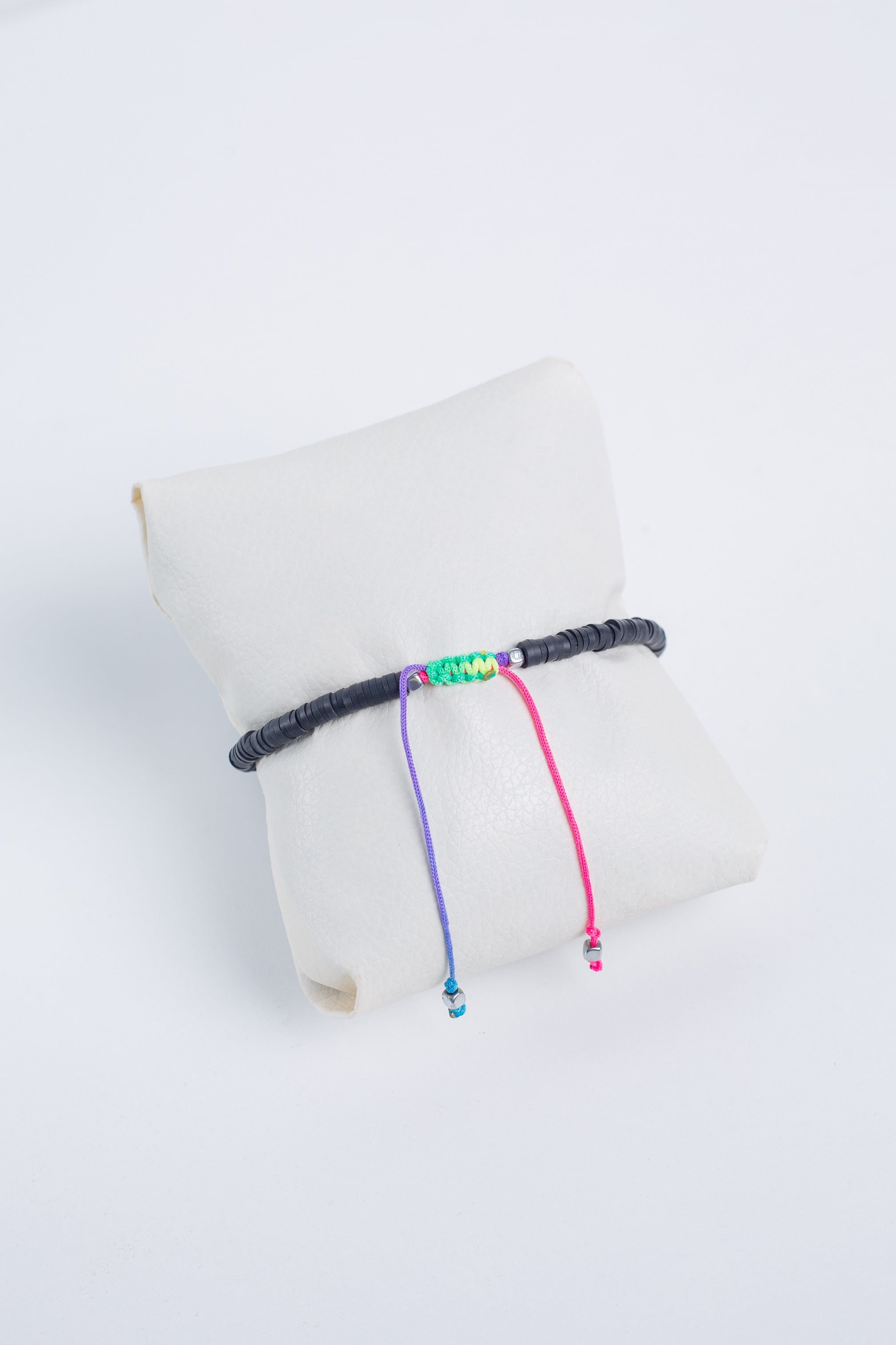 Daisy Ankelet 3 sections in  black +neon green,hot pink